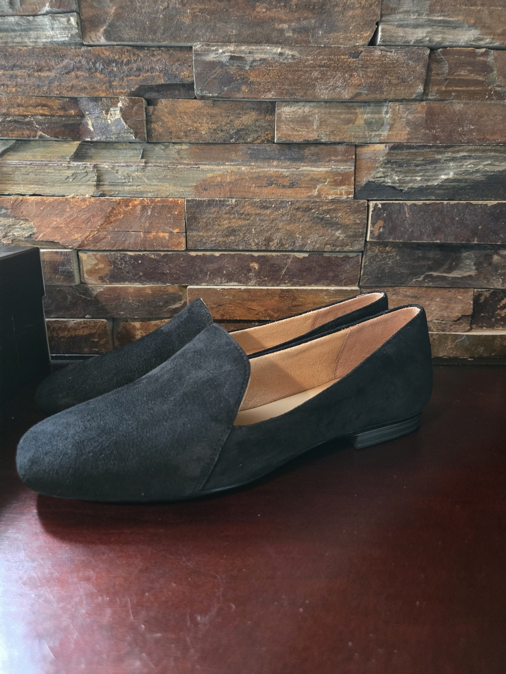 Naturalizer Black Suede Loafers Womens